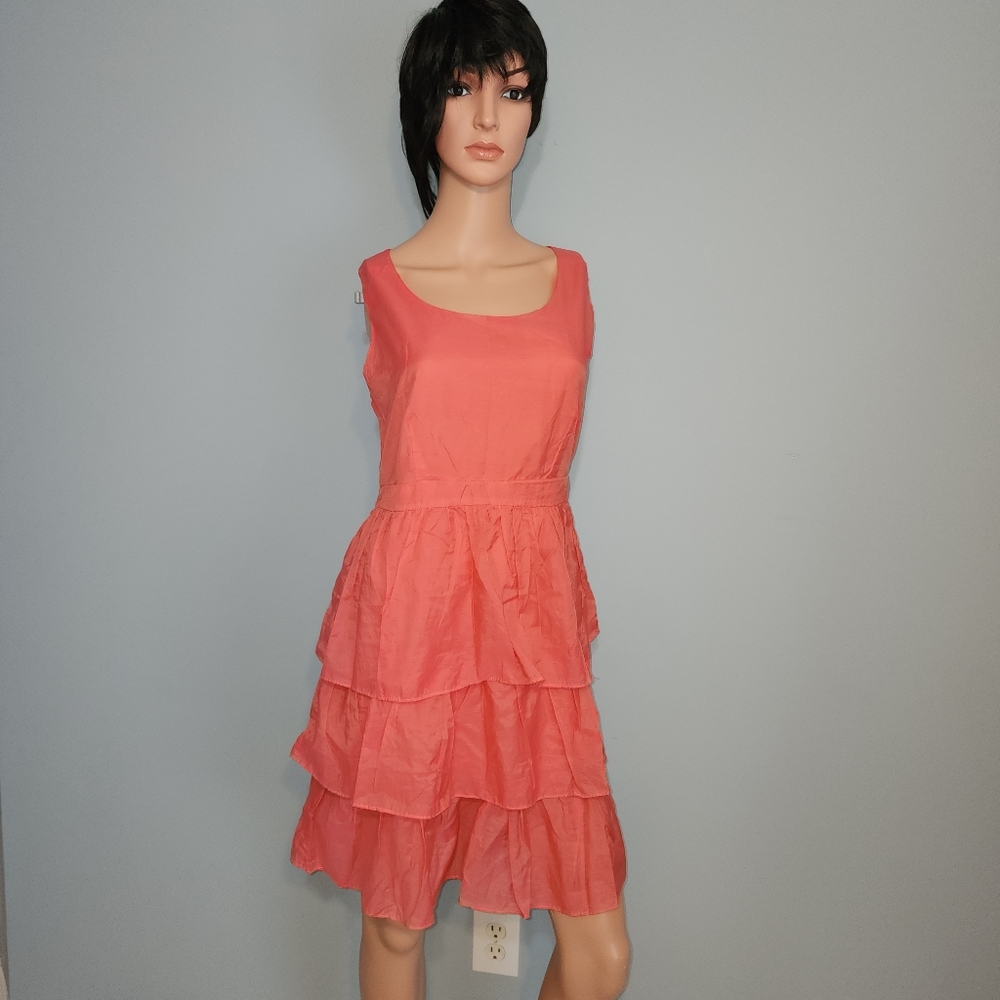 TULLE DRESS CORAL SLEEVELESS